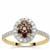 Purple Diamonds Ring with White Diamonds in 9K Gold  0.75ct