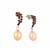 Naturally Papaya Freshwater Cultured Pearl Earrings with Rajasthan Garnet in Sterling Silver (7x9mm)