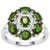 Chrome Diopside, Green Tourmaline Ring with White Zircon in Sterling Silver 2.92cts