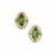 Congo Green Tourmaline Earrings with White Zircon in 9K Gold 0.95ct
