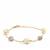 Golden South Sea Cultured Pearl Bracelet with White Zircon in Gold Plated Sterling Silver (10mm)