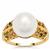 South Sea Cultured Pearl Ring with Multi-Colour Tourmaline in 9K Gold (10MM)