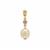 Golden South Sea Cultured Pearl, Rio Golden Citrine Pendant with White Zircon in 9K Gold (8mm)