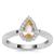 Ouro Preto Imperial Topaz Ring with White Topaz in Sterling Silver 1.04cts