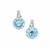 Lehrer Nine Star Cut Sky Blue Topaz Earrings with White Zircon in 9K White Gold 10.05cts