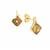 Lehrer TorusRing Stellar Topaz Earrings with Diamonds in 9K Gold 4.10cts