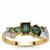 Indicolite Ring With White Zircon in 9K Gold 1.50cts