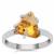 Organic Shape Diamantina Citrine Ring in Sterling Silver 4.50cts
