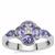 Tanzanite Ring with White Zircon in Sterling Silver 0.95ct