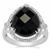 Black Onyx Ring with White Zircon in Sterling Silver 6.55cts