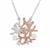 Freshwater Cultured Pearl Necklace with White Zircon in Two Tone Rose Gold Plated Sterling Silver (3 to 4mm)
