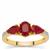 Longido Ruby Ring with White Zircon in 9K Gold 1.80cts