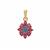 Crystal Opal on Ironstone Pendant with Pink Sapphire in 9K Gold (F)