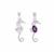 White Topaz Seahorse Pendant with Bahia Amethyst in Sterling Silver 0.92ct