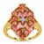 Pink Tourmaline Ring with White Zircon in Gold Plated Sterling Silver 3.05cts