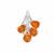Mandarin Garnet Pendant with White Zircon in Sterling Silver 1.85cts