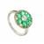 Ethiopian Emerald Ring with White Zircon in Sterling Silver 1.80cts