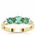 Botli Green Apatite Ring with White Zircon in 9K Gold 1.45cts