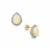 Ethiopian Opal Earrings with White Zircon in 9K Gold 1.70cts
