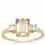 Morganite Ring with White Zircon in 9K Gold 1.60cts
