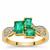 Panjshir Emerald Ring with Diamonds in 18K Gold 1.20cts