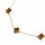 Kimbie Gold Plated 925 Sterling Silver Tigers Eye Alhambra Station Necklace 11.75cts