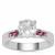 Itinga Petalite Ring with Oyo Pink Tourmaline in Sterling Silver 1.39cts