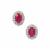 John Saul Ruby Earrings with White Zircon in Gold Plated Sterling Silver 1.60cts