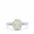 Prehnite Ring with White Zircon in Sterling Silver 1.73cts