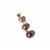 Ombre Purple Freshwater Pearl Gold Plated Sterling Silver Pendant (10mm)