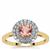 Lotus Tourmaline Ring with White Zircon in 9K Gold 1.20cts