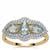 Santa Maria Aquamarine Ring with White Zircon in 9K Gold 1.60cts