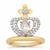 The Coronation Crown White Topaz Midas Ring in Gold Plated Sterling Silver 1cts