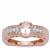 Zambezia Morganite Ring with White Zircon in Rose Gold Plated Sterling Silver 0.74ct