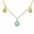 Sleeping Beauty Turquoise Slider Necklace in Gold Plated Sterling Silver 1.75cts