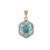 Santa Maria Aquamarine, Botli Green Apatite Pendant With White Zircon in 9K Gold 3.20cts
