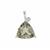 Prasiolite Pendant with White Zircon in Sterling Silver 5cts