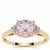 Minas Gerais Kunzite Ring with White Zircon in 9K Gold 2.45cts