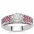 Ratanakiri Zircon Ring with Ilakaka Hot Pink Sapphire in Sterling Silver 2.95cts (F)