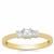 Asscher Cut Diamond Ring in 18K Gold 0.50ct