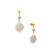 'Ocean Flower' Freshwater Cultured Pearl & South Sea Shell Gold Tone Sterling Silver Earrings 