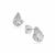 Singida Tanzanian, White Zircon Earrings in Sterling Silver 1.85cts