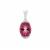 Mystic Pink, White Topaz Pendant in Sterling Silver 6cts