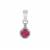 Kenyan Ruby Pendant with White Zircon in Sterling Silver 0.70ct