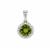 Jilin Peridot Pendant with White Zircon in Sterling Silver 1.45cts