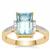 Aquamarine Ring with Diamonds in 18K Gold 3.46cts