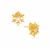 Rainbow Moonstone Snowflake Earrings in Gold Tone Sterling Silver 0.50cts