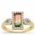 Watermelon Tourmaline Ring with Diamond in 18K Gold 1.24cts
