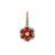 Songea Red Sapphire Pendant with White Zircon in 9K Gold 1.65cts