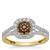 Purple Diamonds Ring with White Diamonds in 9K Gold 0.75ct